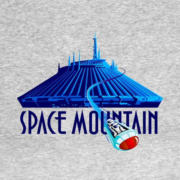 Space Mountain Retro Style - Navy Blue Text by Blake Dumesnil Designs